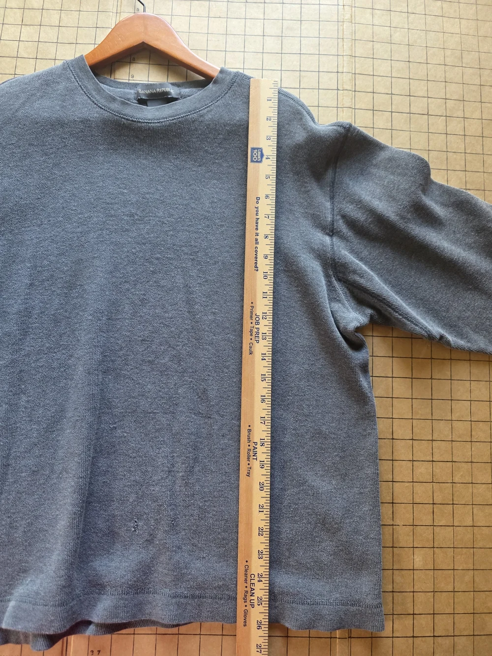 Banana Republic Heritage Waffle Knit Thermal Crewneck Gray M Oversized